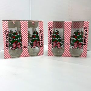 NWT Vintage Luminarc Christmas Themed Drinking Glasses 2 box sets!  8 glasses!